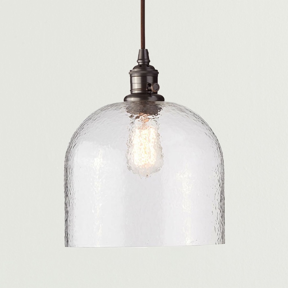 Pottery Barn Textured Glass Pole Pendant Large Brand New